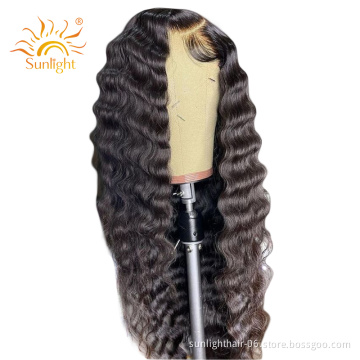 Sunlight Brazilian 8a Pelucas Cabello Natural Custom Products Afro Human Hair Deep Wave Lace Front Wig